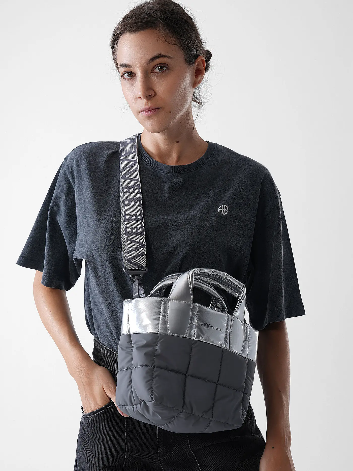 VEE COLLECTIVE | Tasche - Mini Bag PORTER TOTE Mini | silber